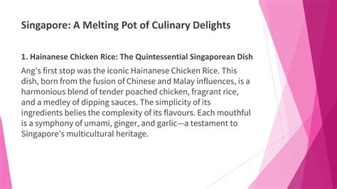 A Culinary Odyssey: Unveiling Singapore's Rich Heritage Food Culture