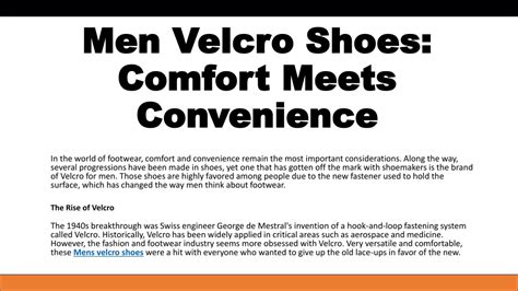 A Definitive Guide to Velcro Shoes for Men: Comfort and Convenience at Your Fingertips