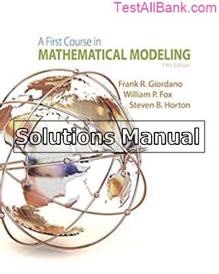 A FIRST COURSE IN MATHEMATICAL MODELING SOLUTION MANUAL Ebook Kindle Editon