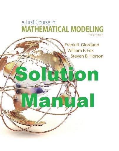 A First Course In Mathematical Modeling Solution Manual Pdf Reader