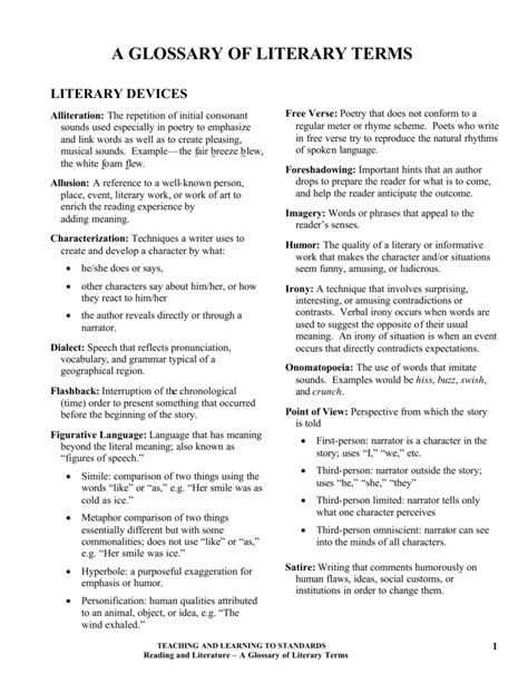 A Glossary of Literary Terms PDF