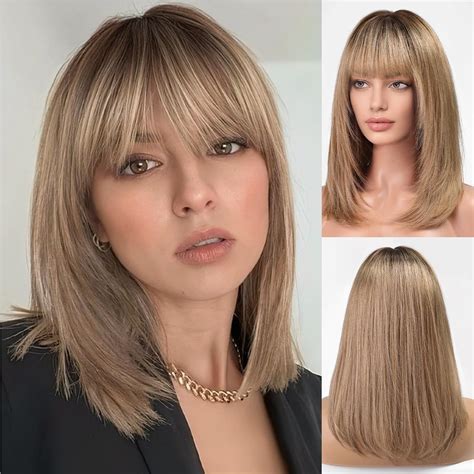 A Hair Transformation for 2025: 16-Inch Ombre Wig with Bangs