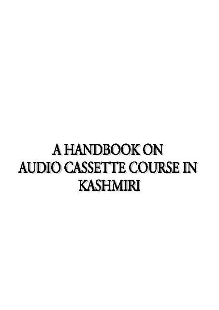 A Handbook on Audio Cassette Course in Kashmiri (Sound Recording) Doc