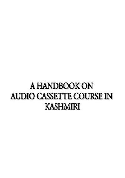 A Handbook on Audio Cassette Course in Kashmiri (Sound Recording) Doc