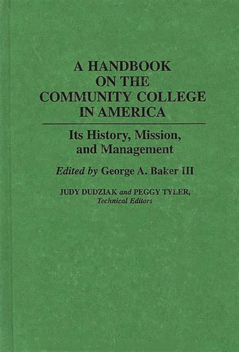 A Handbook on the Community College in America Its History Epub