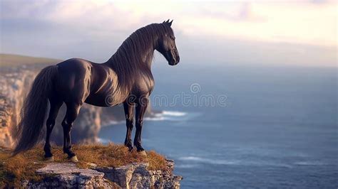 A Horse's Contemplation at the Ocean's Edge