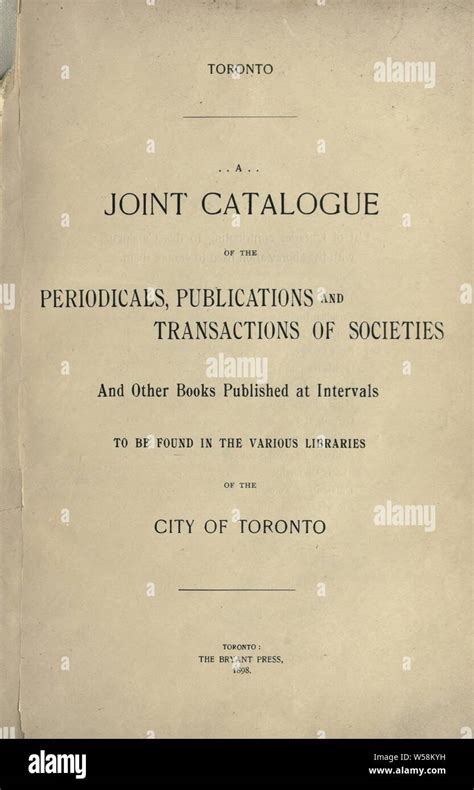 A Joint Catalogue of the Periodicals Doc