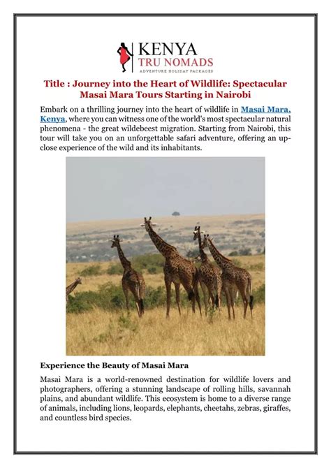 A Journey into the Heart of Wildlife