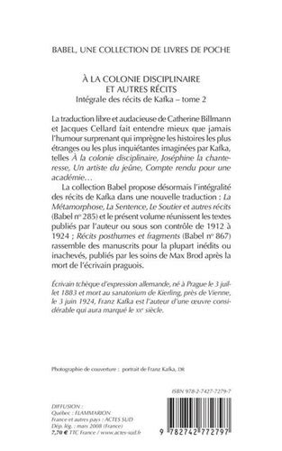 A LA Colonie Disciplinaire ET Autres Recits Integrale 2 French Edition Doc
