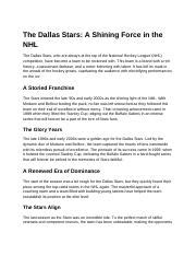 A Legacy of Excellence: The History of the Dallas Stars