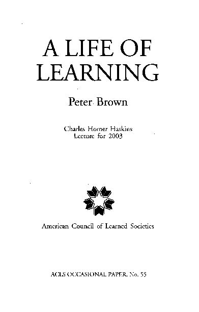 A Life of Learning Charles Homer Haskins Lecture for 2003 Epub