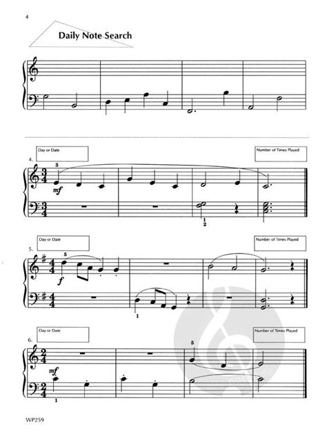 A Line a Day Sight Reading Level 2 Bastien Piano Basics