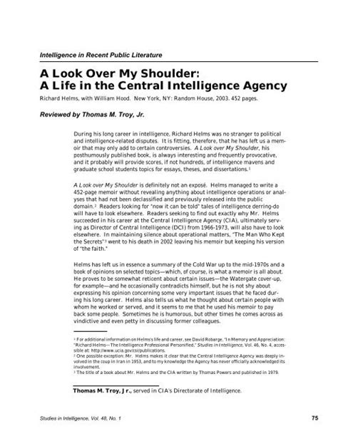 A Look Over My Shoulder: A Life in the Central Intelligence Agency Kindle Editon