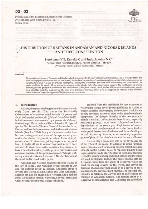 A Manual of the Rattans of Andaman and Nicobar Islands Doc