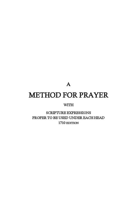 A Method for Prayer Classic Reprint Kindle Editon