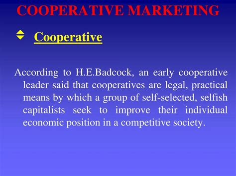 A Perspective on Co-Operative Marketing Reader