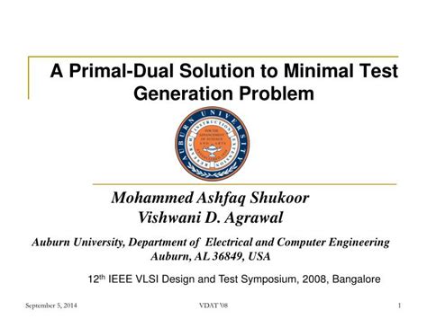 A Primal Dual Solution To Minimal Test Generation Reader