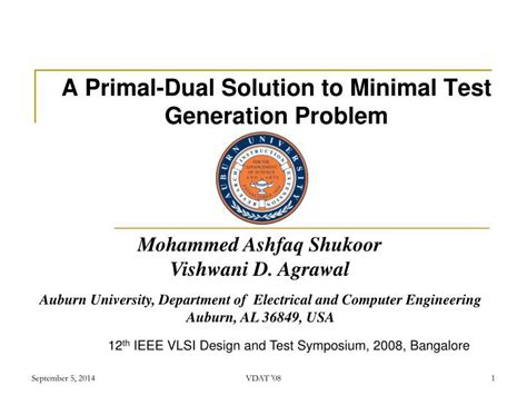 A Primal Dual Solution To Minimal Test Generation Reader