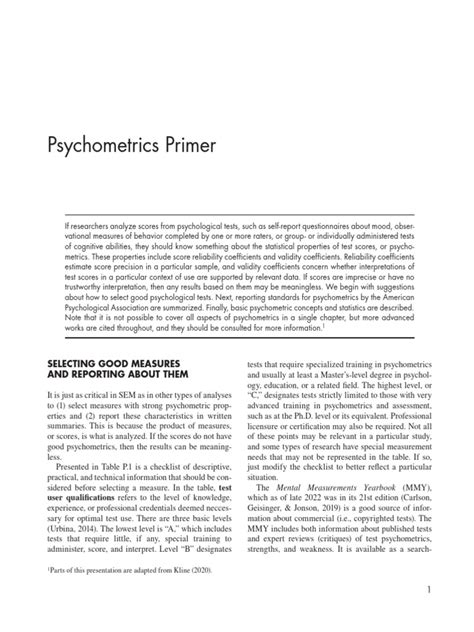 A Psychometrics Primer Ebook Epub