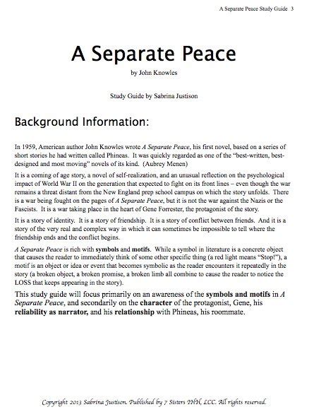 A SEPARATE PEACE STUDY GUIDE QUESTIONS Ebook Reader