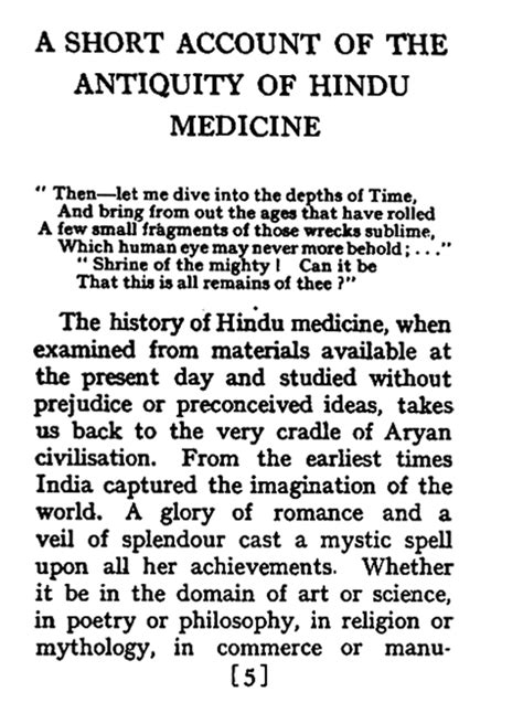 A Short Account of the Antiguity of Hindu Medicine Doc