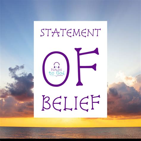 A Statement of Belief