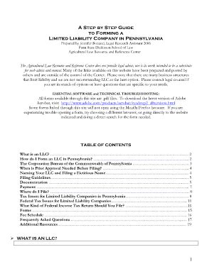 A Step By Step Guide To Forming A Limited Liability Penn State Law Ebook Reader