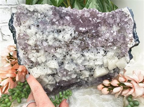 A Symphony of Crystals: Amethyst and Calcite in Harmony