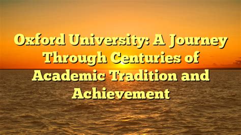 A Tradition of Academic Achievement