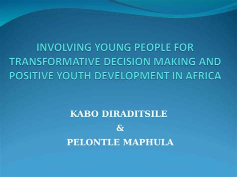 A Transformative Program for Youth Development