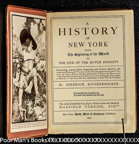 A history of New York from the beginning of the world to the end of the Dutch dynasty By Washington Irving and By Diedrich Knickerbocker Complete in one volume Satire Reader