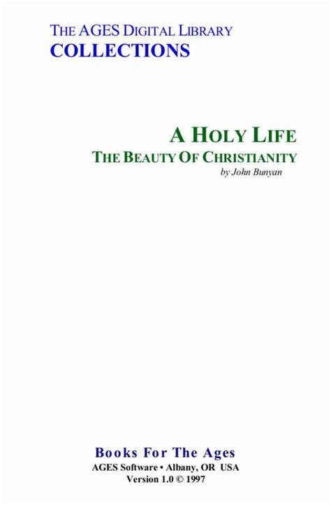 A holy life The beauty of Christianity Reader