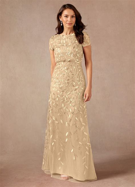 A-Line Champagne Dress: