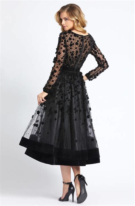 A-Line Dress with Sheer Sleeves