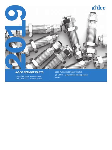 A-dec Service Parts Catalog 2016