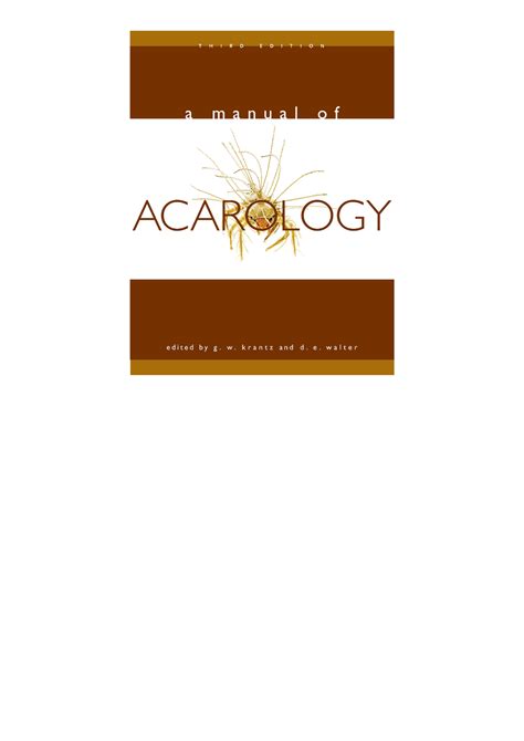 A.Manual.of.Acarology.Third.Edition Ebook Epub