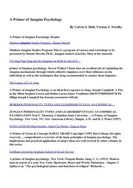 A.Primer.of.Jungian.Psychology Ebook PDF