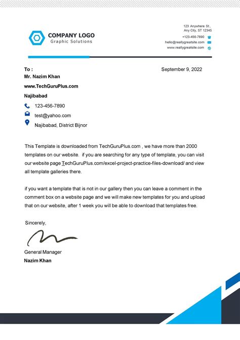 A4 Letterhead Template Word Free Download