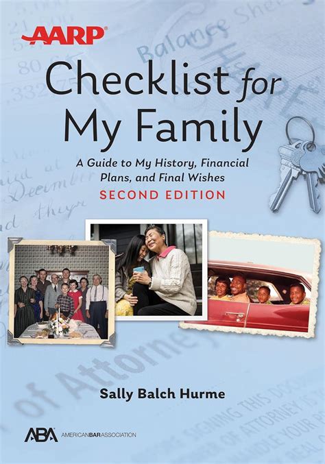 ABA AARP Checklist for My Family A Guide to My History Financial Plans and Final Wishes Reader