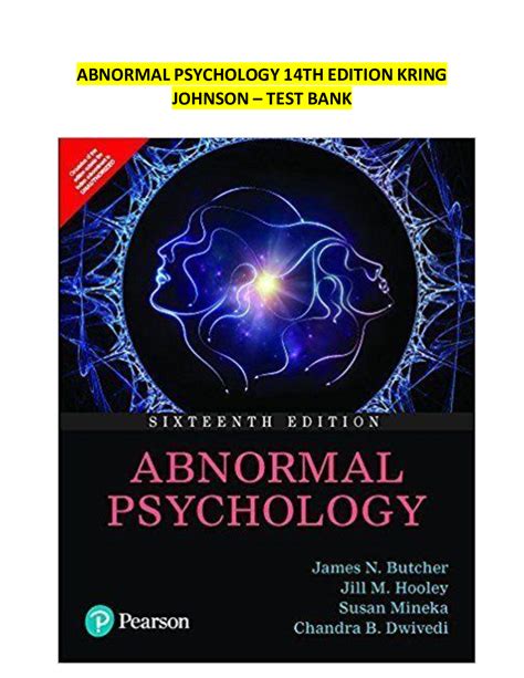 ABNORMAL PSYCHOLOGY KRING TEST BANK Ebook Reader