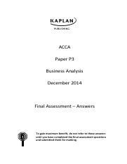 ACCA P3 KAPLAN FINAL ASSESSMENT ANSWERS Ebook Reader