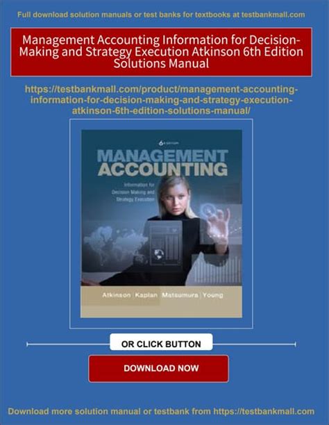 ACCOUNTING DECISION MAKING CONTROL 6TH EDITION SOLUTIONS Ebook PDF