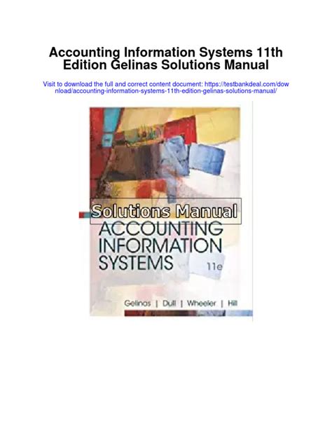 ACCOUNTING INFORMATION SYSTEMS GELINAS 9TH EDITION SOLUTIONS Ebook Epub