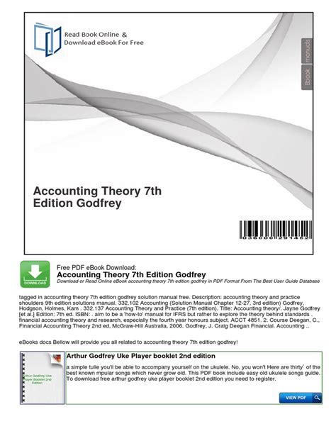 ACCOUNTING THEORY 7TH EDITION GODFREY Ebook Ebook Epub