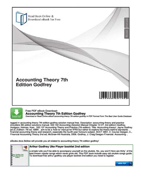 ACCOUNTING THEORY GODFREY 7TH EDITION Ebook Epub