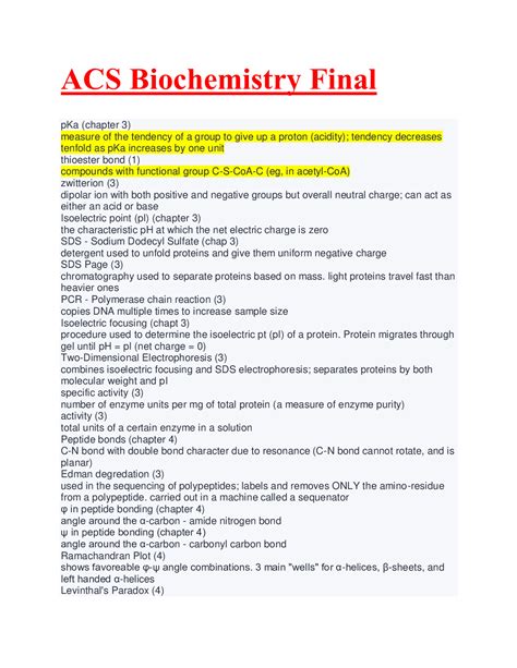 ACS BIOCHEMISTRY TEST STUDY GUIDE Ebook Kindle Editon