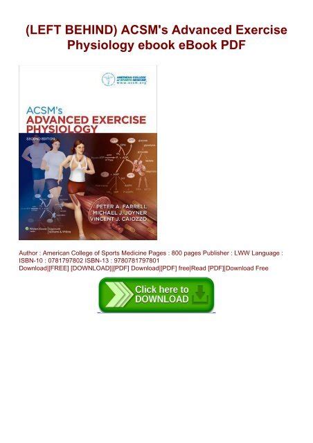 ACSMs Advanced Exercise Physiology Ebook Doc