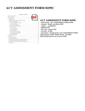 ACT ASSESSMENT FORM 0259C Ebook Epub