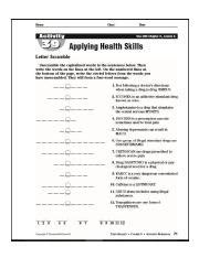 ACTIVITY 69 APPLYING HEALTH SKILLS Ebook Kindle Editon