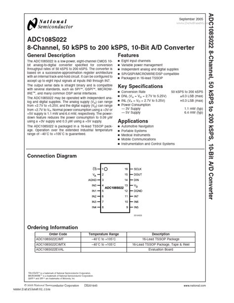 ADC108S022CIMT/NOPB